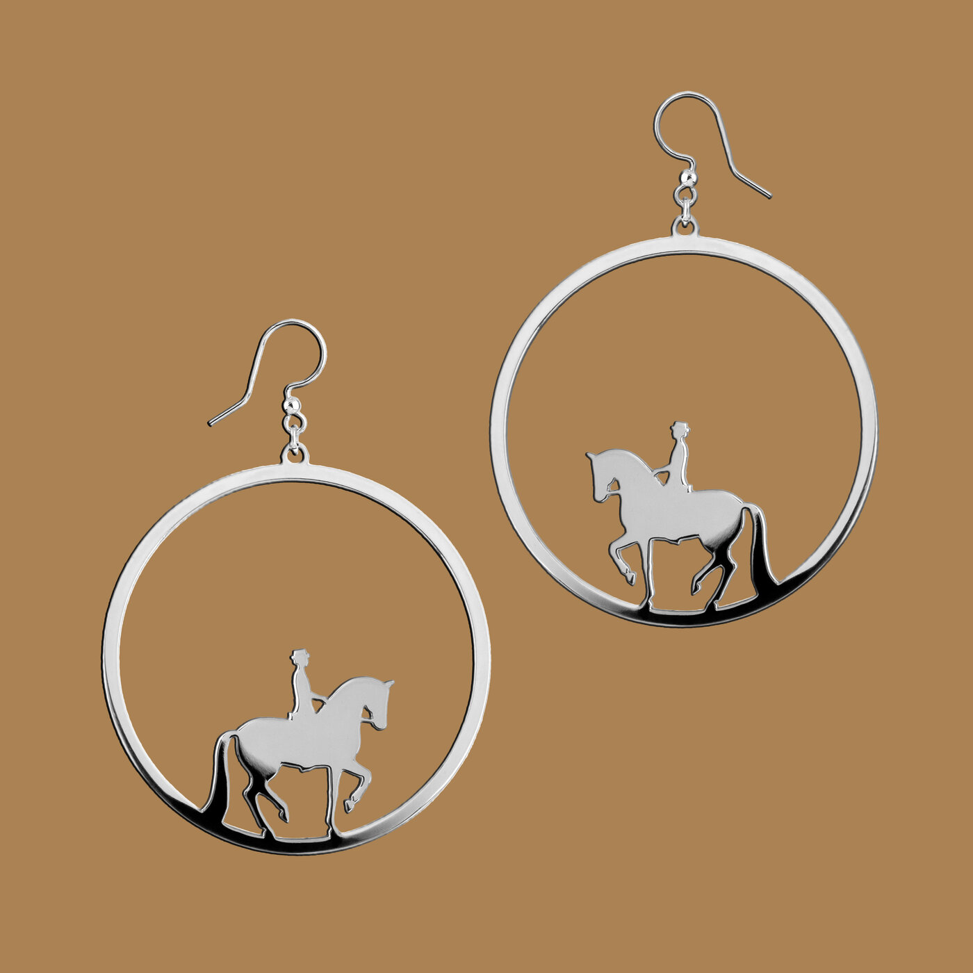 Earrings piaffe – rider circle – 4 cm