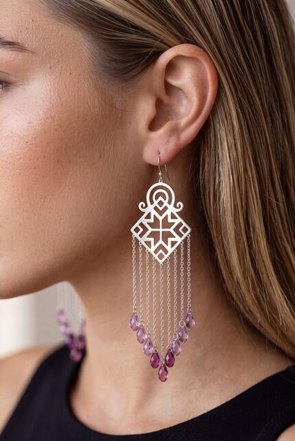 Earrings gatra waterfall – long + swarovski
