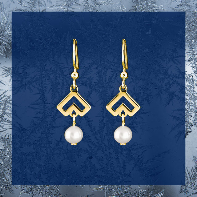 Earrings Novohrad heart 1 + pearl – short