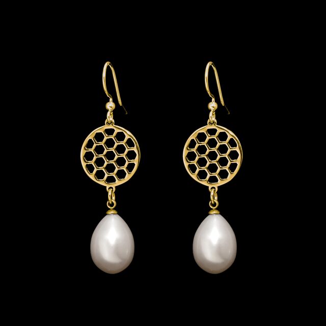 Earrings golf 3 + tear pearl