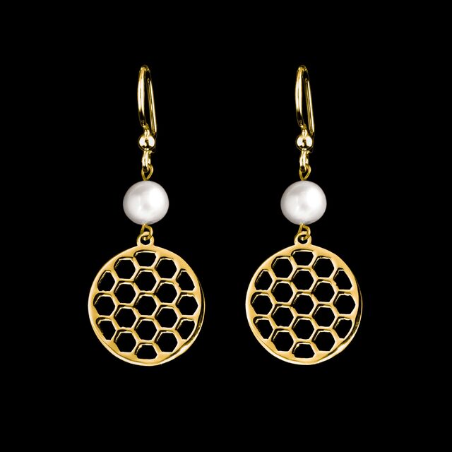 Earrings golf 3 with pearl