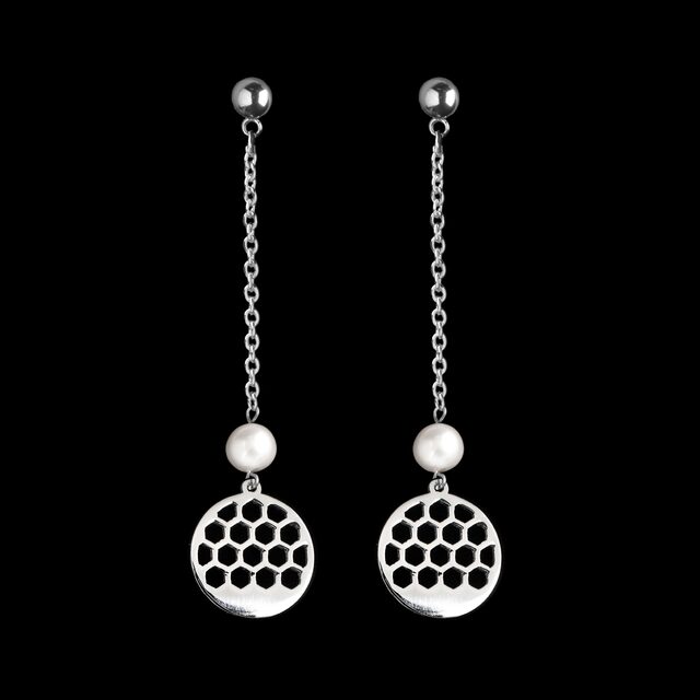 Earrings golf 8 – long with pearl
