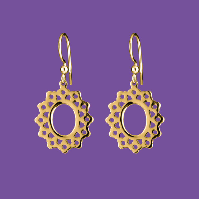 Earrings oval – flower