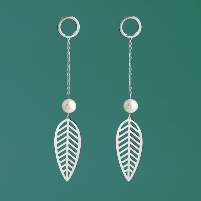 Earrings willow leaf on chains