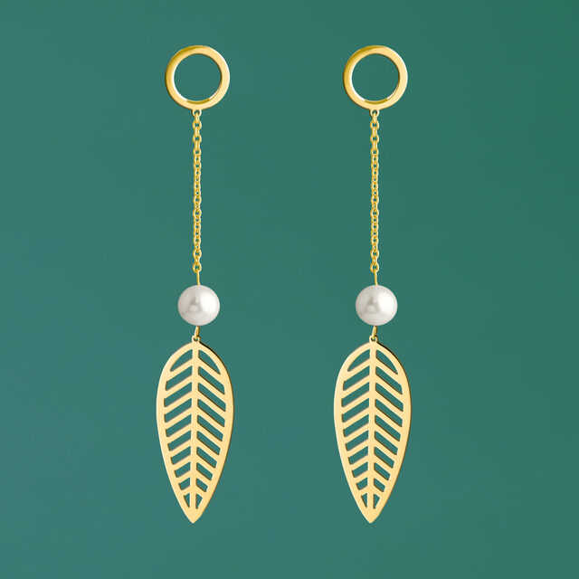Earrings willow leaf on chains