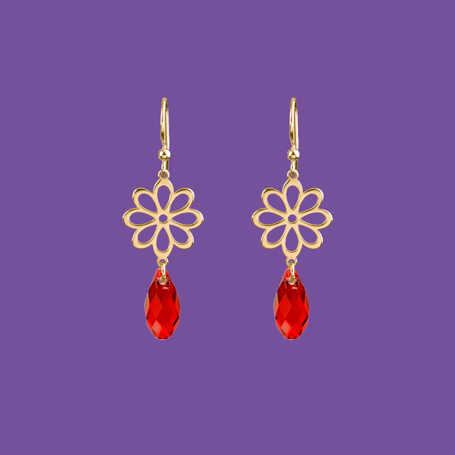 Náušnice folk kvietok – margarétka – Swarovski