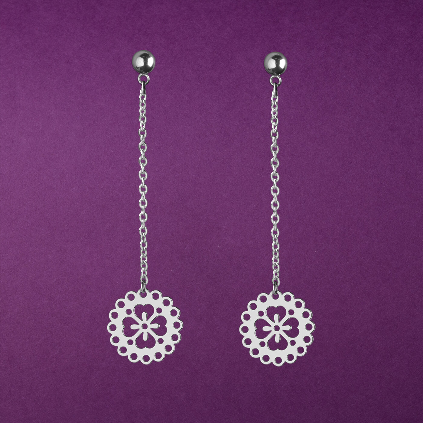 Earrings FOLK forget-me-not 1 on chains