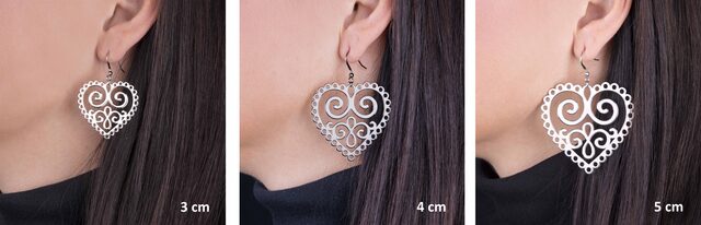 Náušnice srdce ornament 1