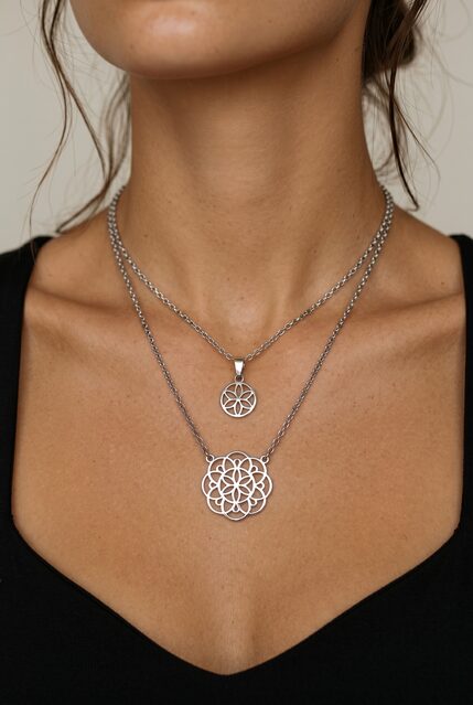 Two-row necklace Flower of life – circle
