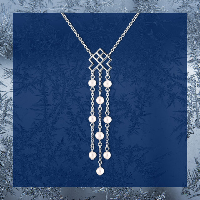 Necklace Novohrad waterfall + pearls 1