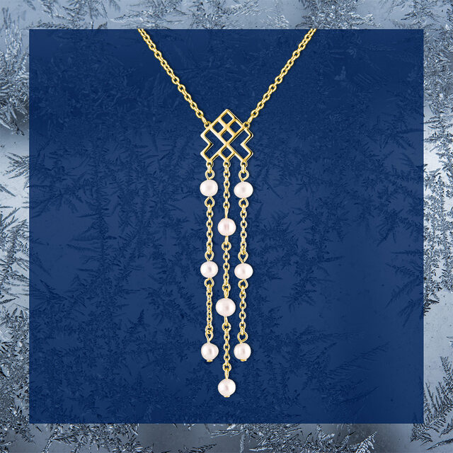 Necklace Novohrad waterfall + pearls 1