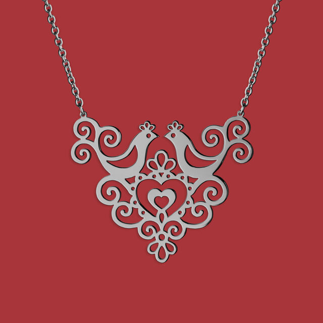 Náhrdelník Ornamentika – holubice – krátky