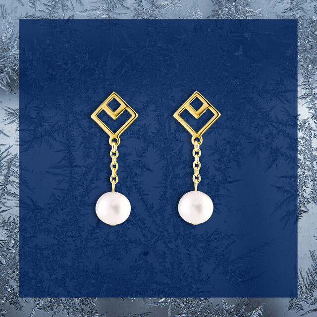 Napichovacie náušnice – Novohrad ornament štvorec 3 + perla