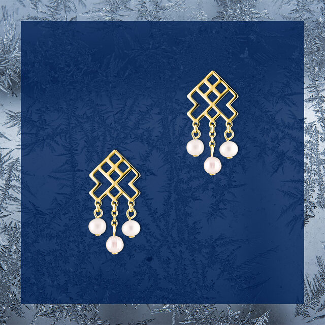 Studs – Novohrad waterfall + pearls – short