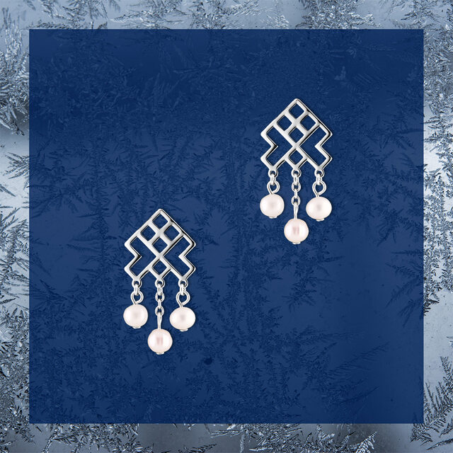 Studs – Novohrad waterfall + pearls – short