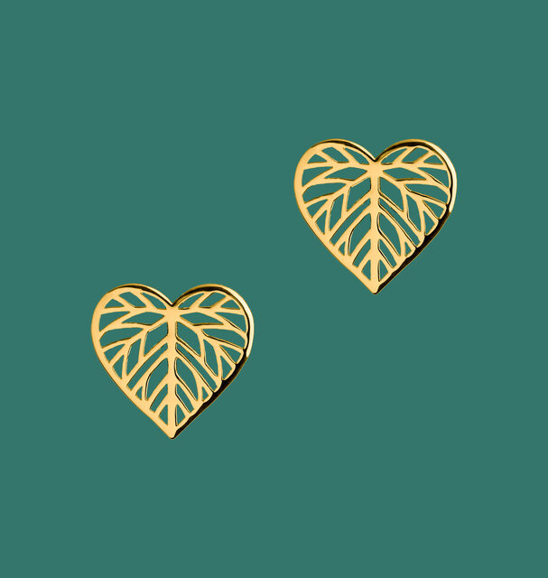 Studs small linden leaf
