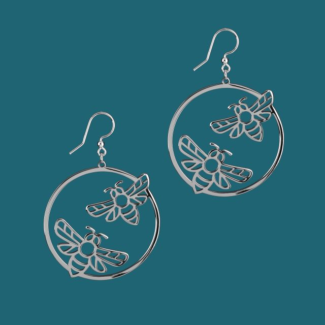 Earrings bee - circle