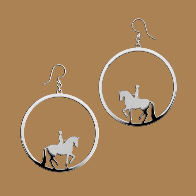 Earrings piaffe - rider circle - 4 cm