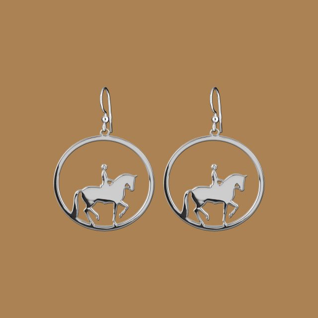 Earrings piaffe - rider circle - 3 cm
