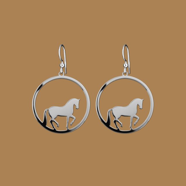 Earrings piaffe - horse circle - 3 cm