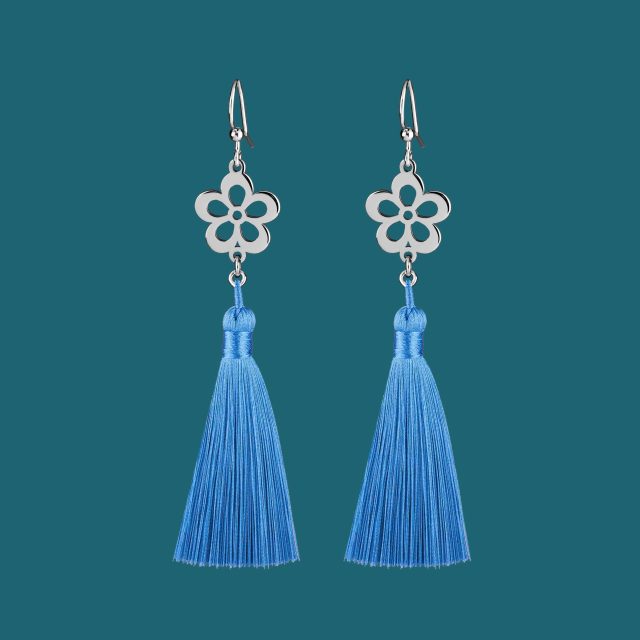 Earrings bee flower - tassels