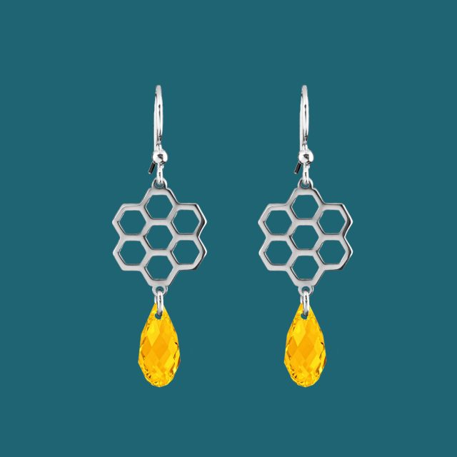 Earrings honeycomb 1 - swarovski