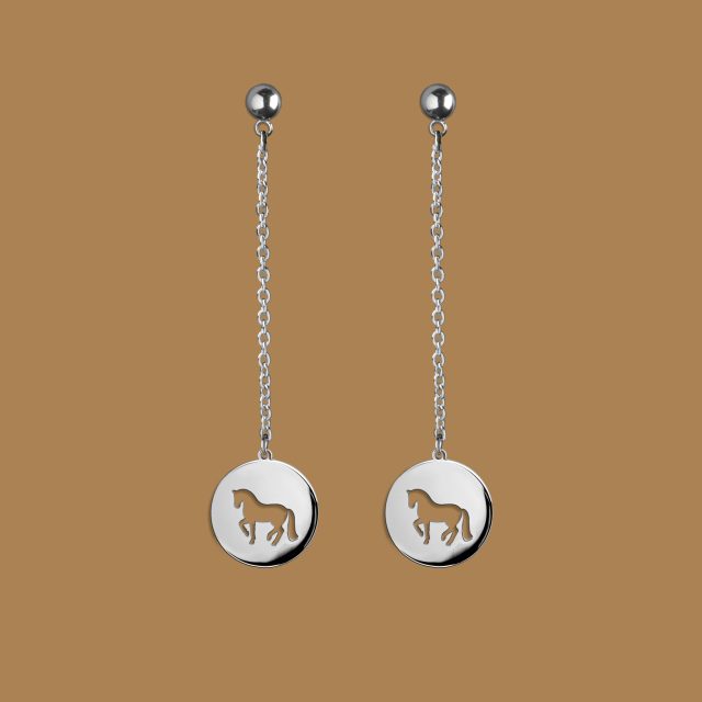 Earrings piaffe - mini circle on chains