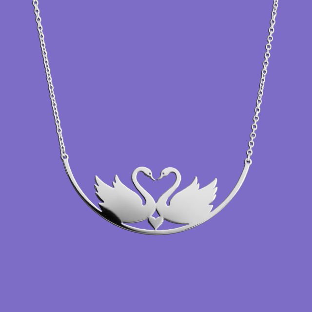 Necklace swan couple