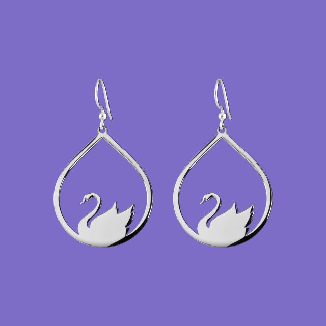 Earrings swan - tear