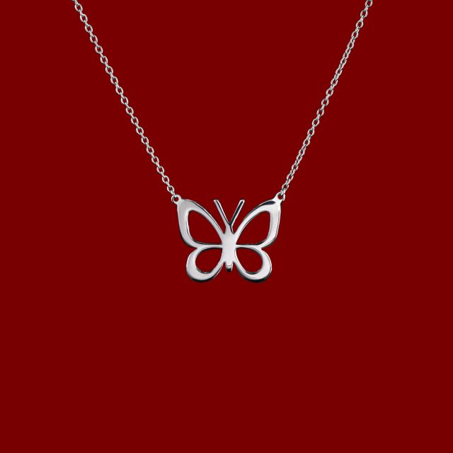 Necklace blue butterfly