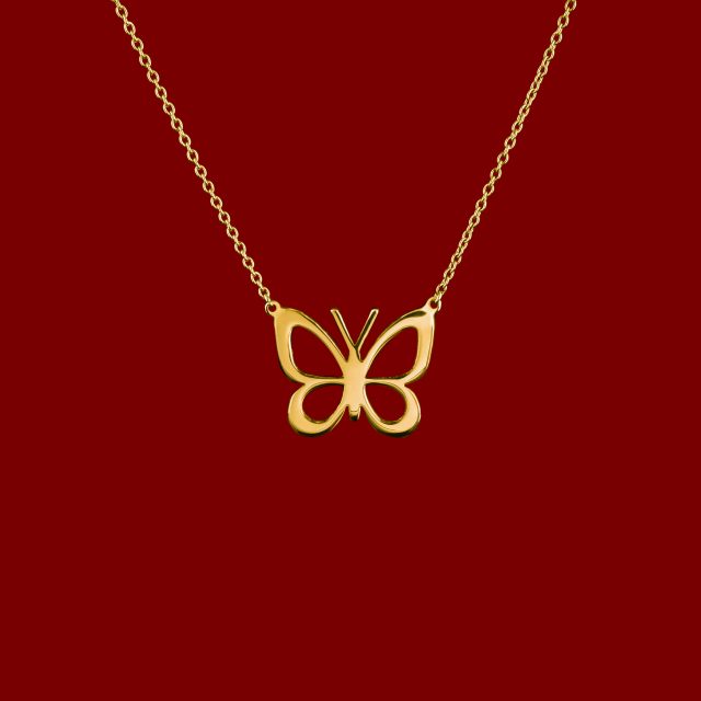 Necklace blue butterfly