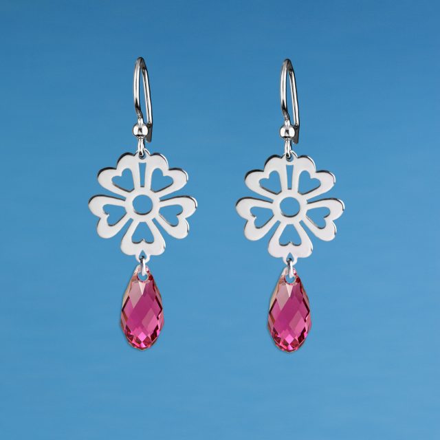 Náušnice kvietok vajnory swarovski