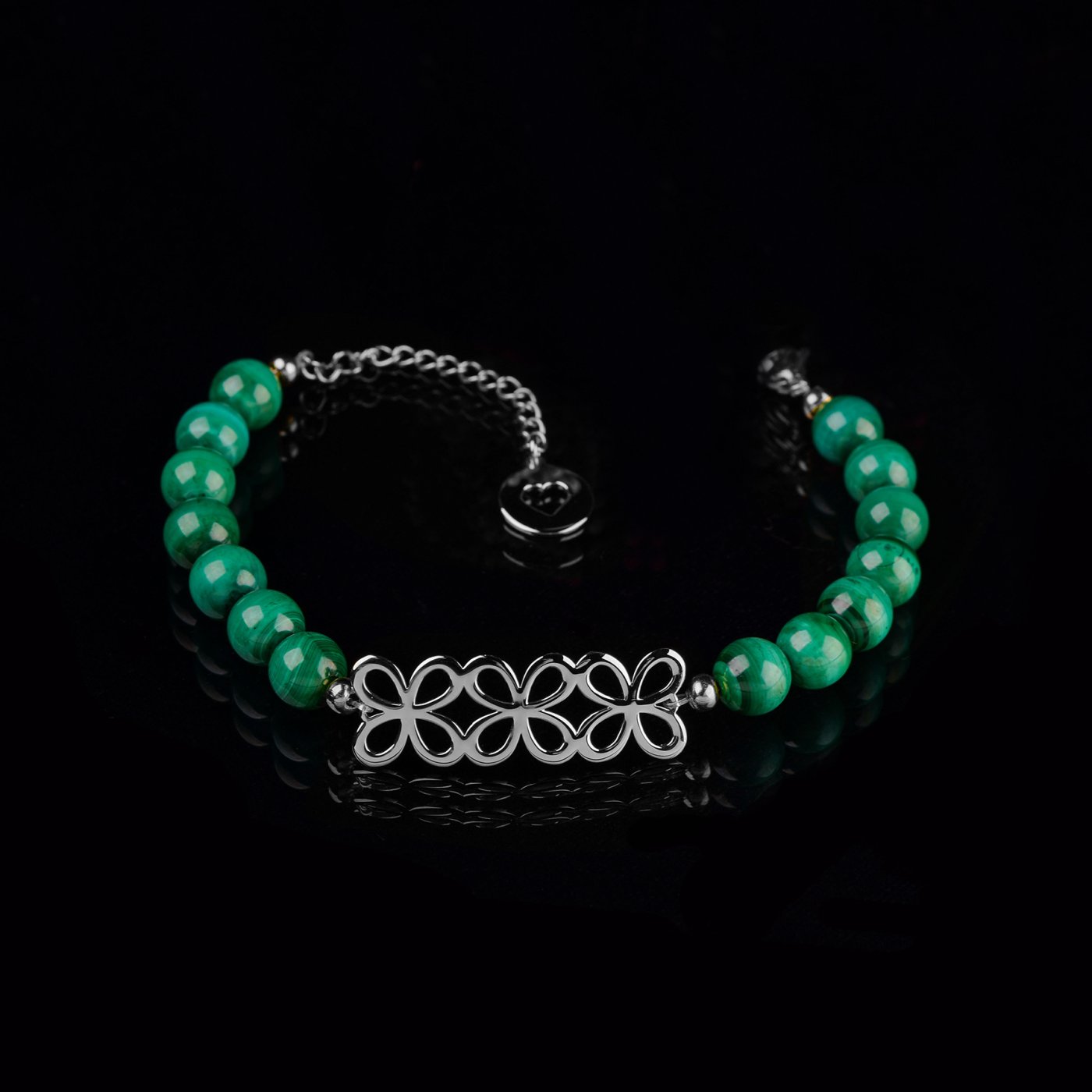 Bracelet infinity 2 - malachit