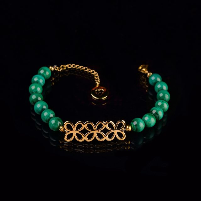 Bracelet infinity 2 - malachit