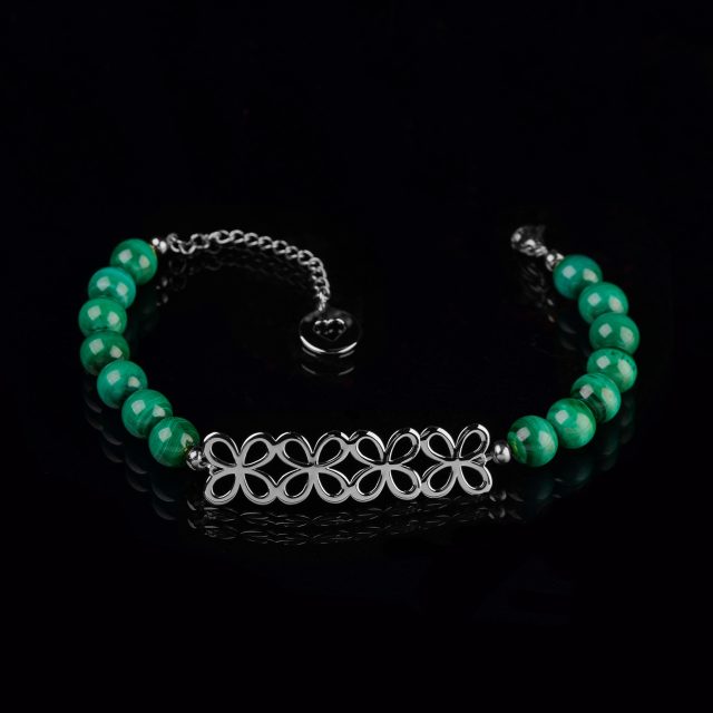 Bracelet infinity 3 - malachit