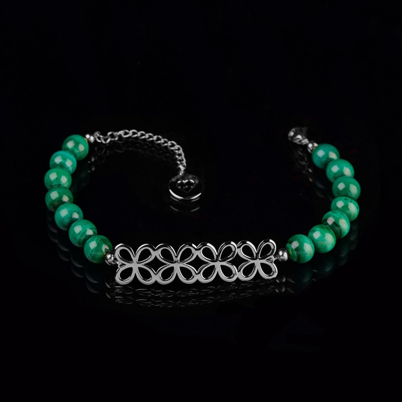 Bracelet infinity 3 - malachit