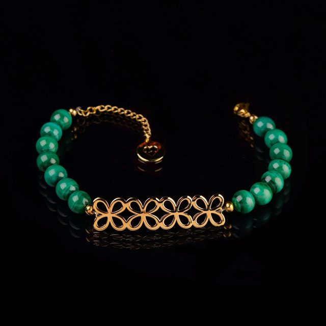 Bracelet infinity 3 - malachit