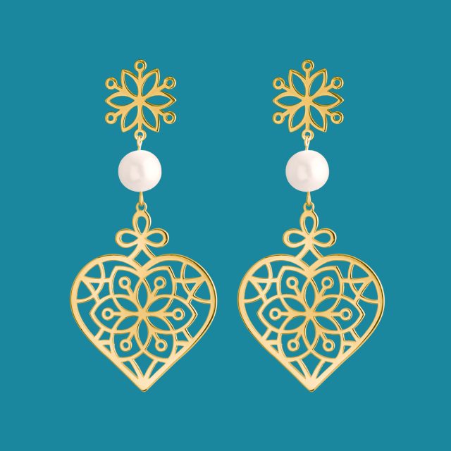 Earrings Flower of life - heart 3