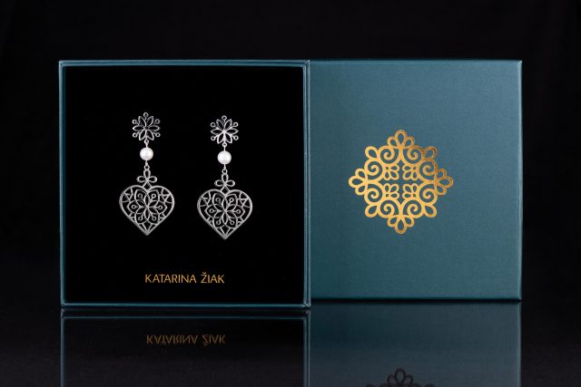 Earrings Flower of life - heart 3