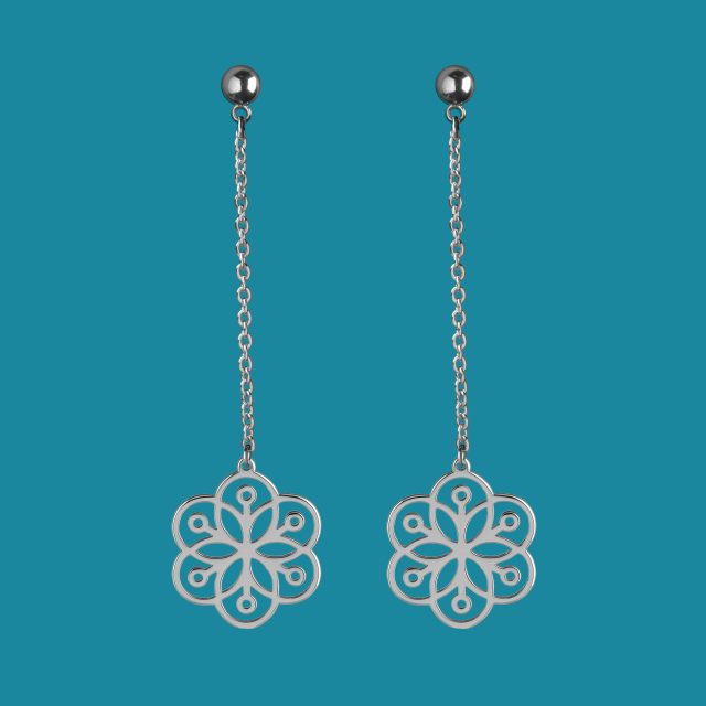 Earrings Flower of life 1 on chain