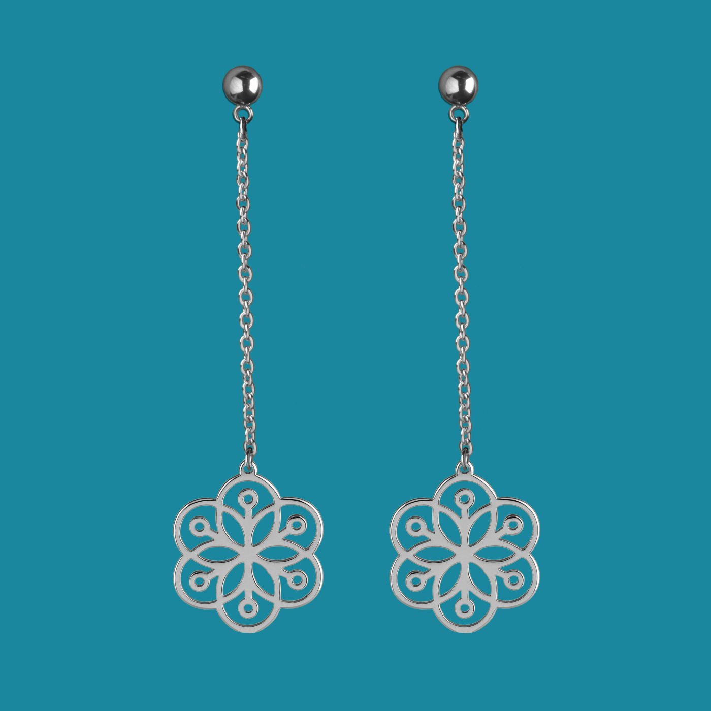 Earrings Flower of life 1 on chain