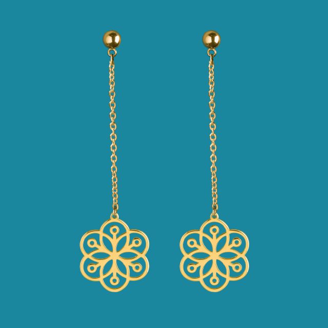 Earrings Flower of life 1 on chain