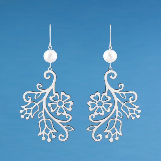 Earrings vajnory bouquet + pearl