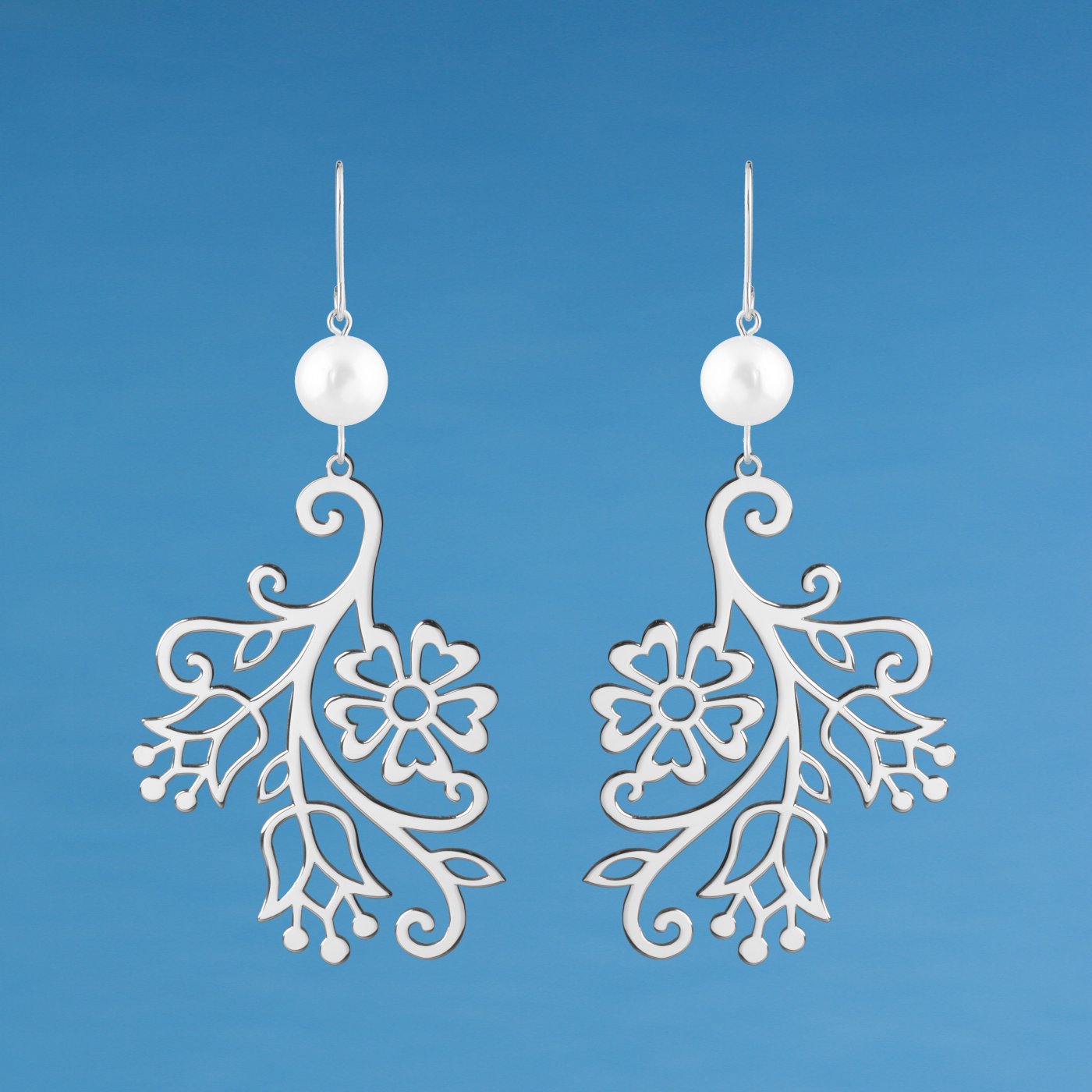 Earrings vajnory bouquet + pearl