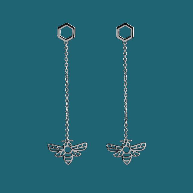 Earrings bee on chains