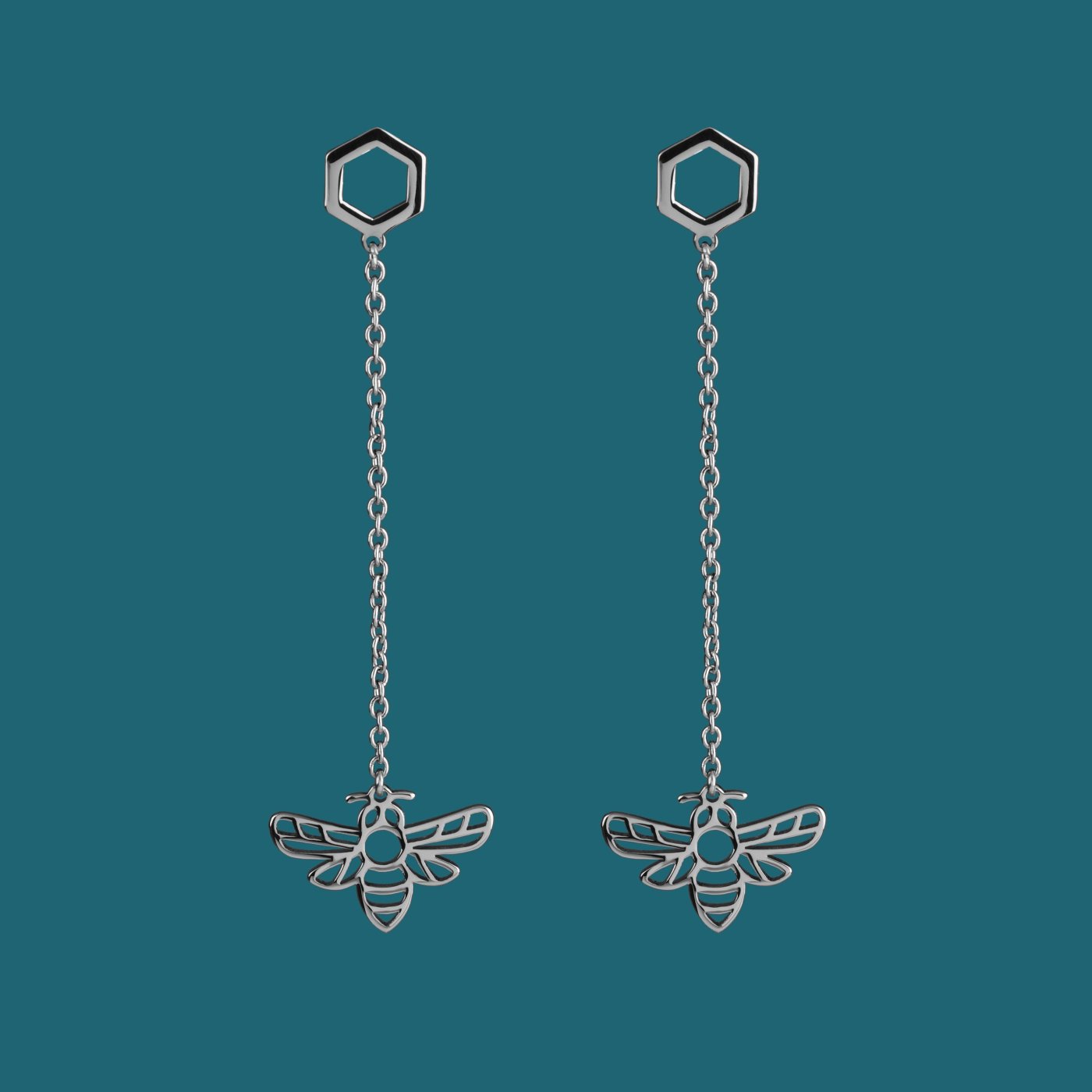 Earrings bee on chains