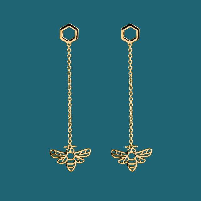 Earrings bee on chains