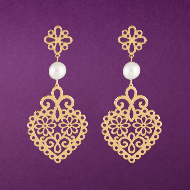 Earrings heart marguerites 2