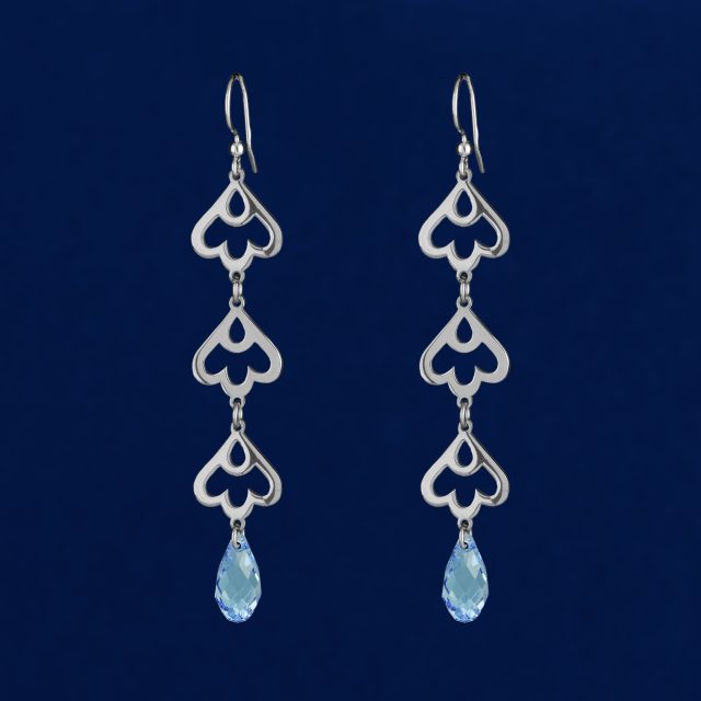 Earrings snowdrop swarovski - long
