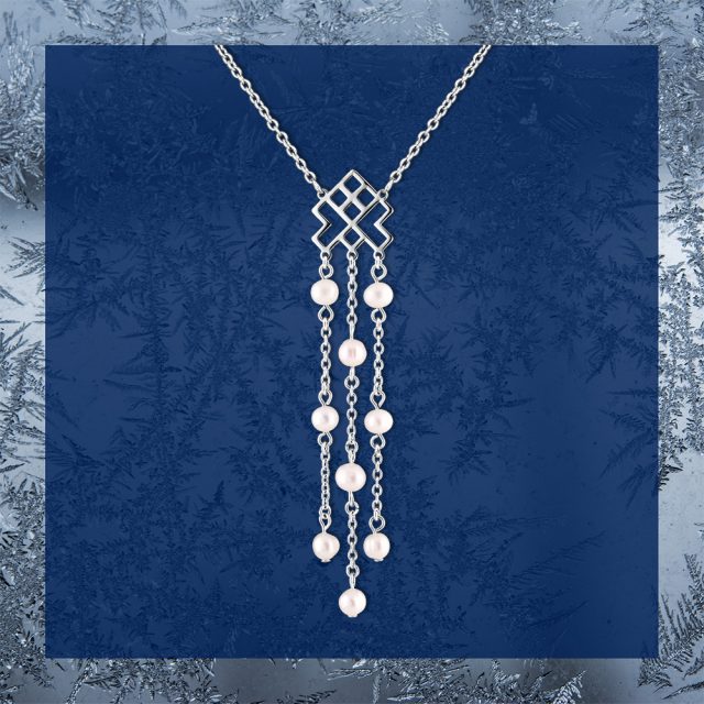 Necklace Novohrad waterfall + pearls 1